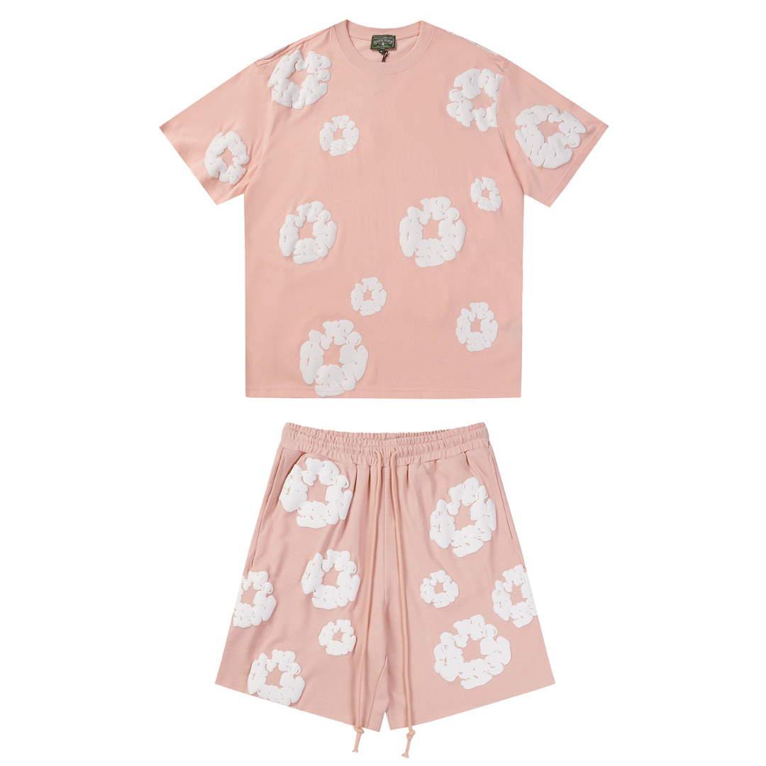 Denim Trs Pink Kurzes Set