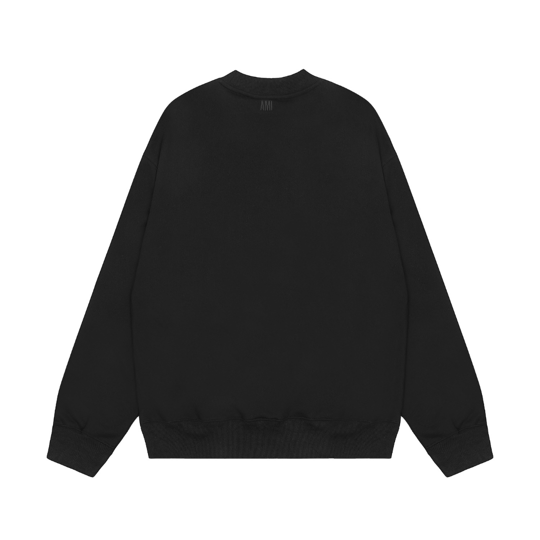 Ami Paris – Schwarzer Pullover mit Herzmotiv