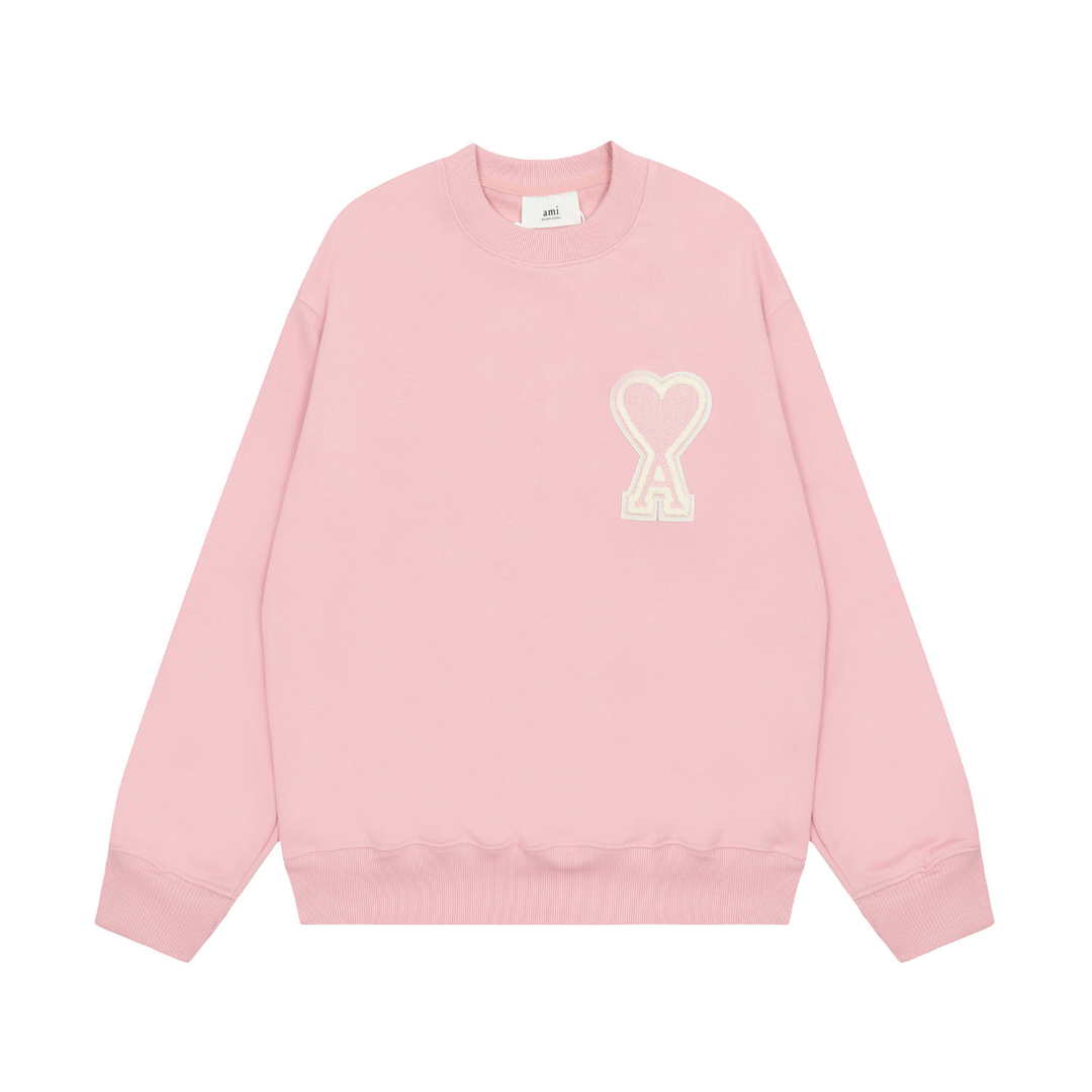 Ami Paris – Rosa Pullover mit Herzmotiv