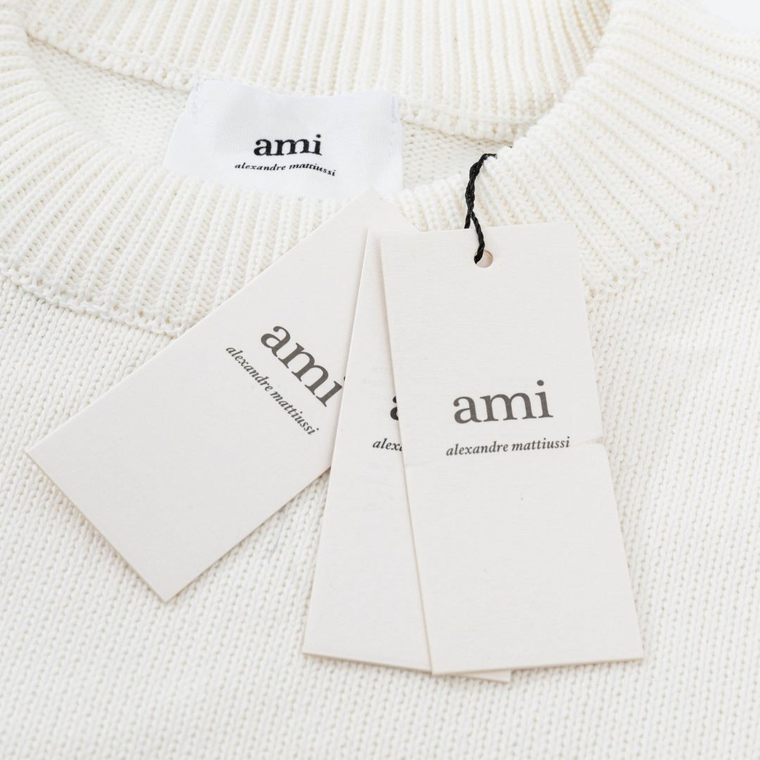 Ami Paris – Weißer Matrosenpullover