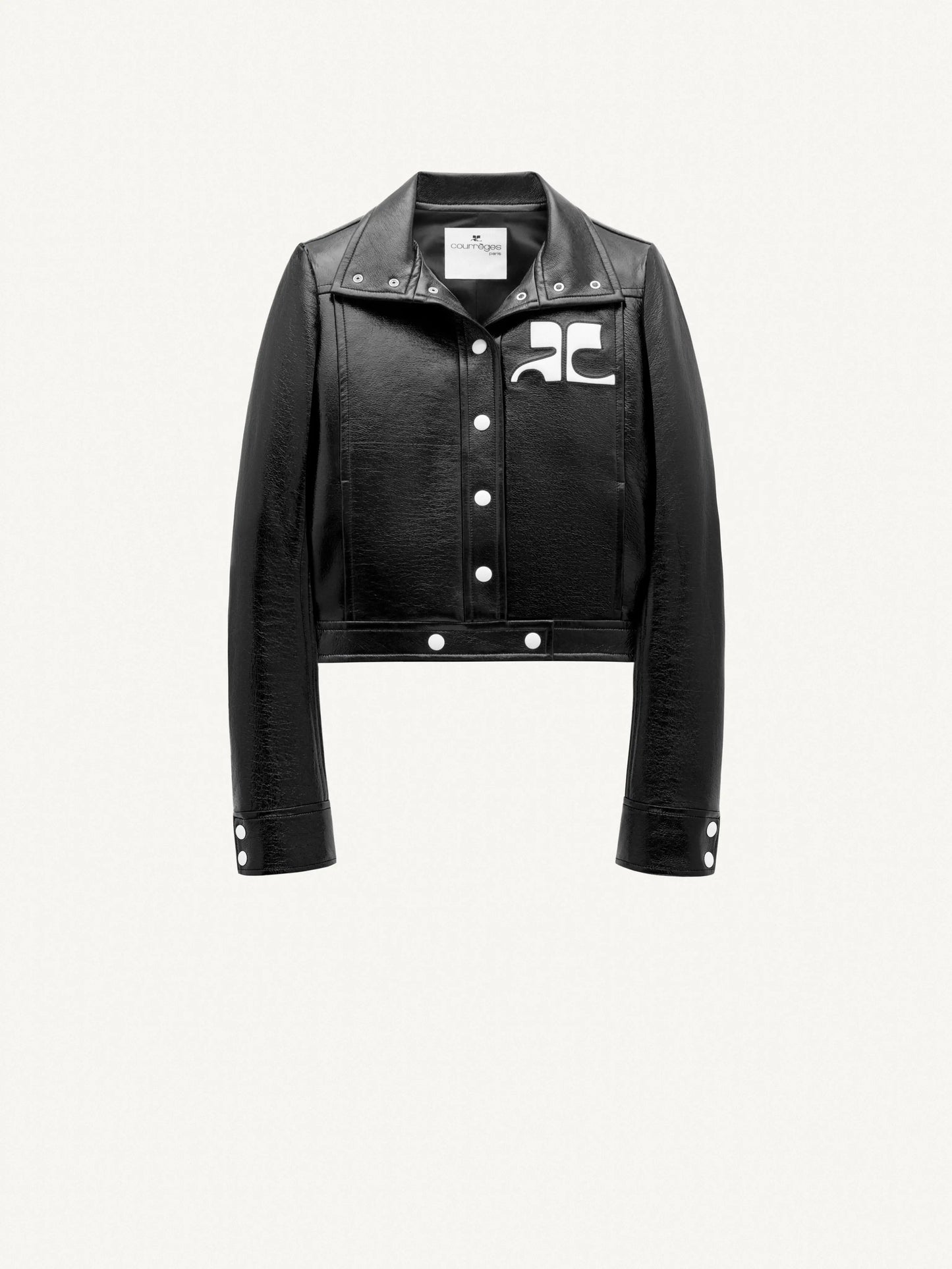 Schwarze Vinyljacke von Courrèges