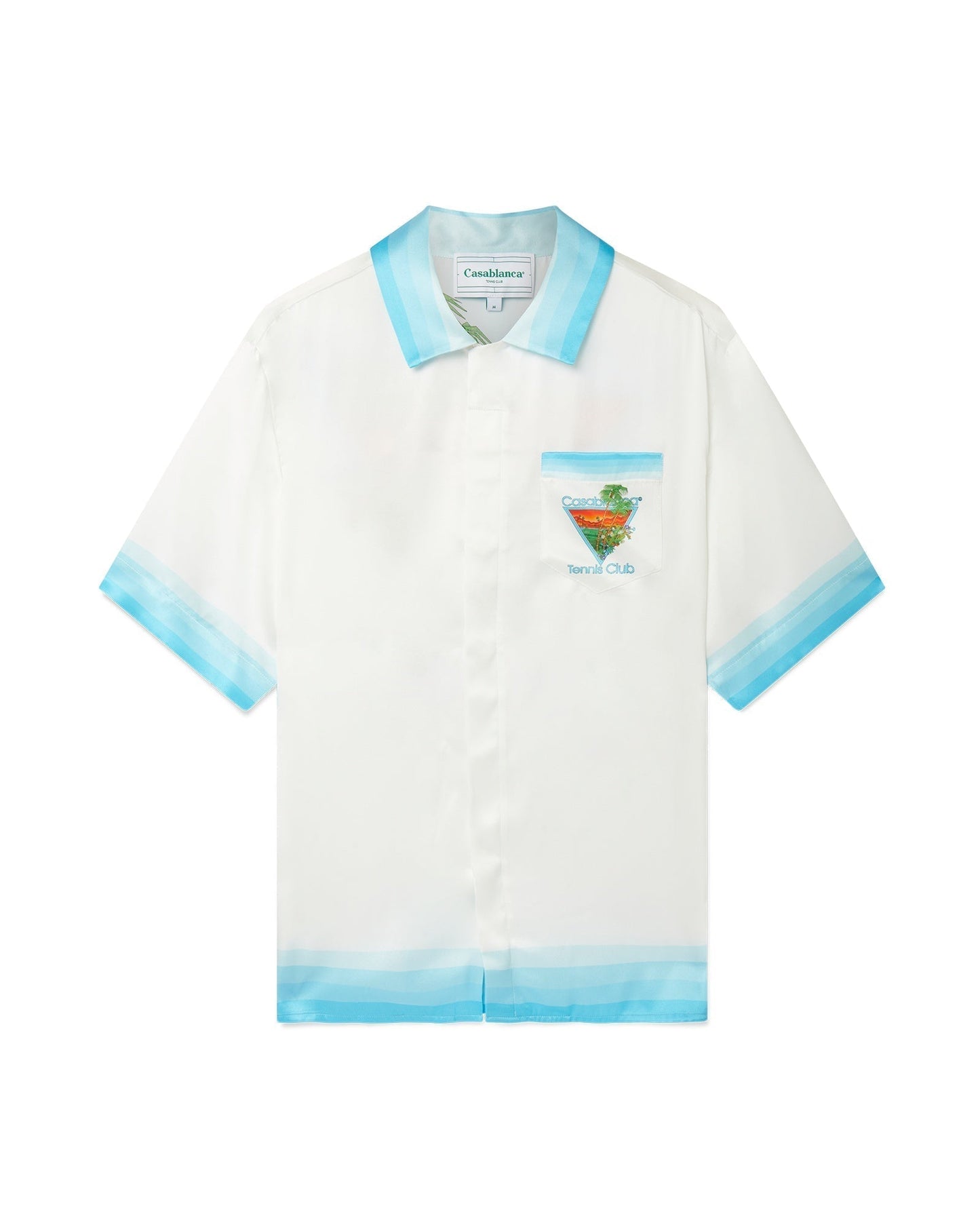Palm Springs Icon – Blaues Seidenhemd mit kubanischem Kragen
