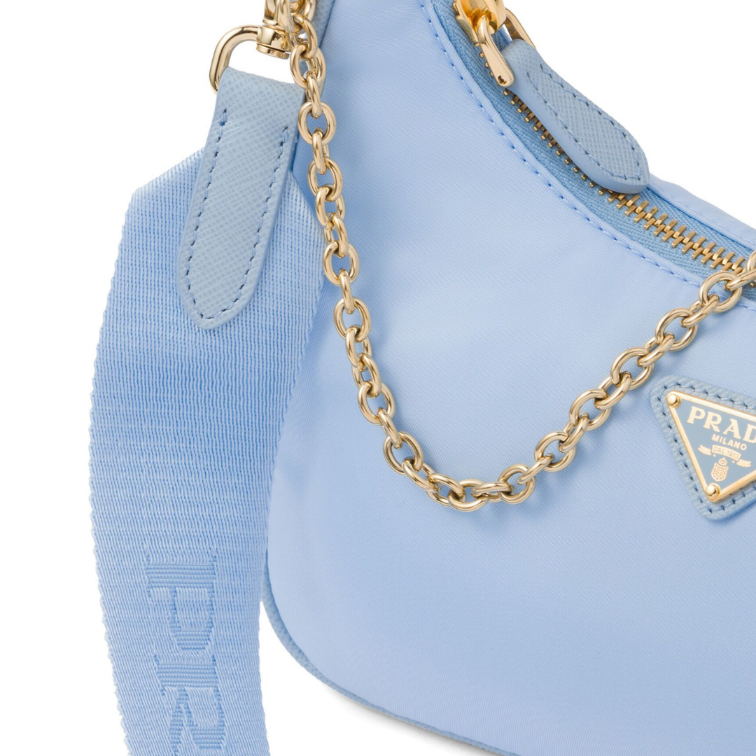 Cloé „2005“ Babyblau-Gold-Tasche