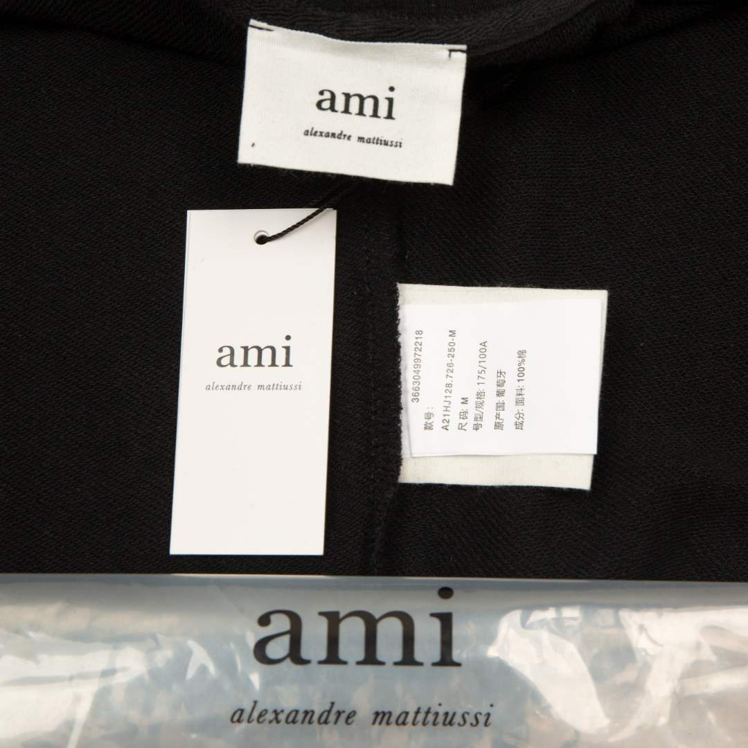 Veste Ami Paris Noir Cœur Noir