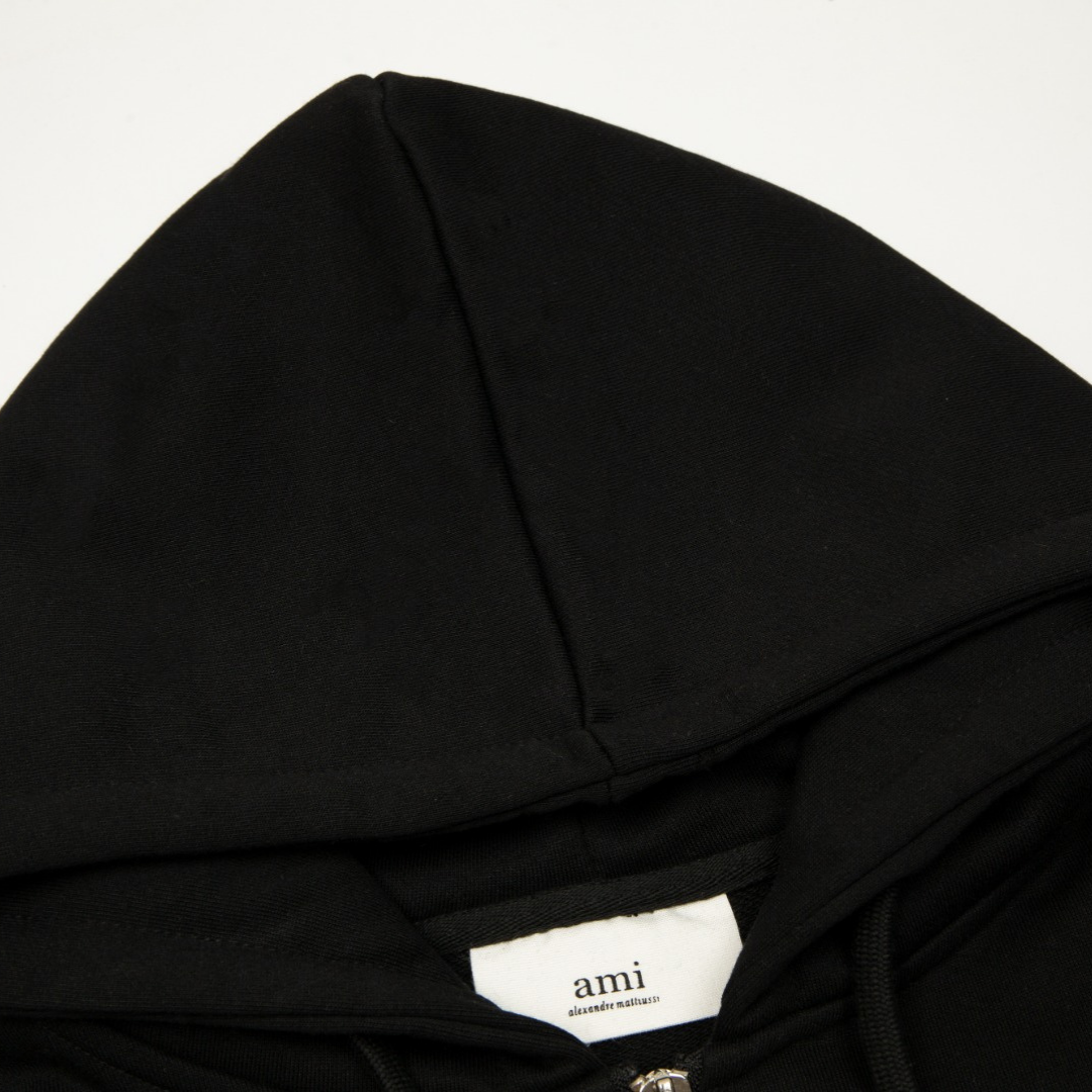 Veste Ami Paris Noir Cœur Rouge