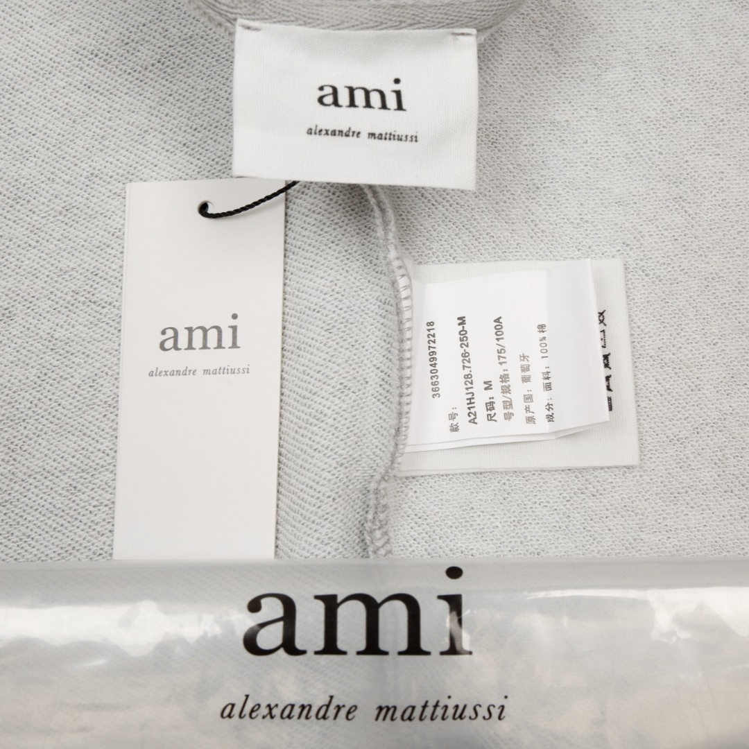 Veste Ami Paris Gris Cœur Gris