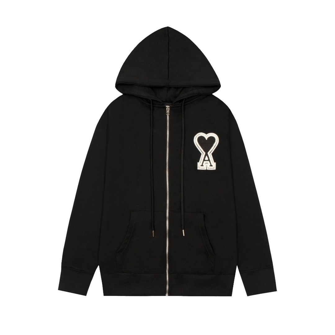 Veste Ami Paris Blanc Cœur Noir