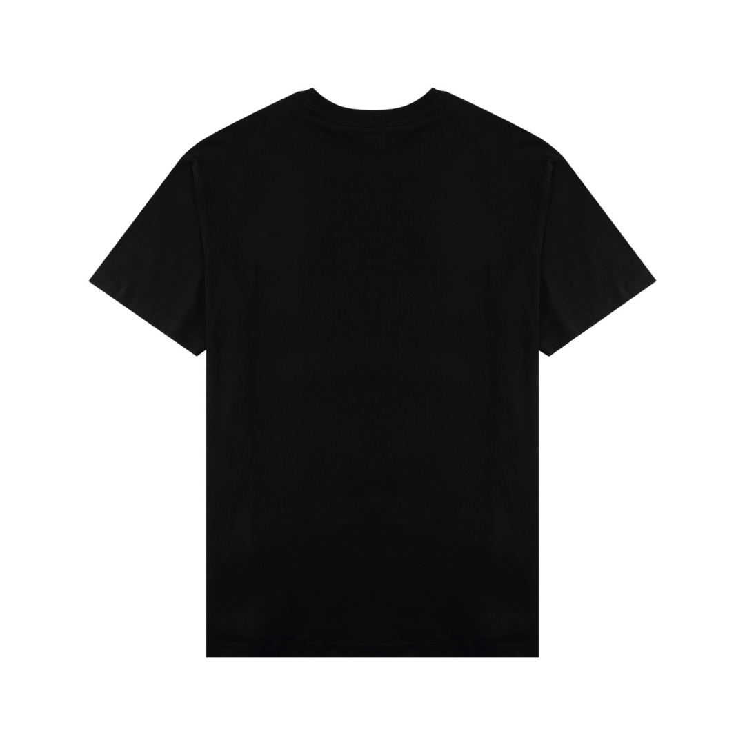 T-shirt Ami Paris Noir Cœur Rouge