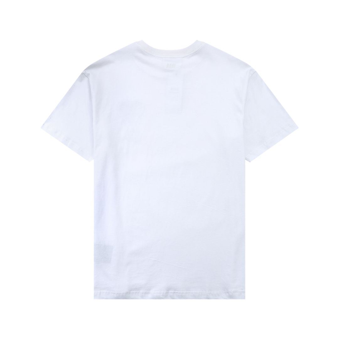 Weißes Ami Paris T-Shirt mit rotem Herz