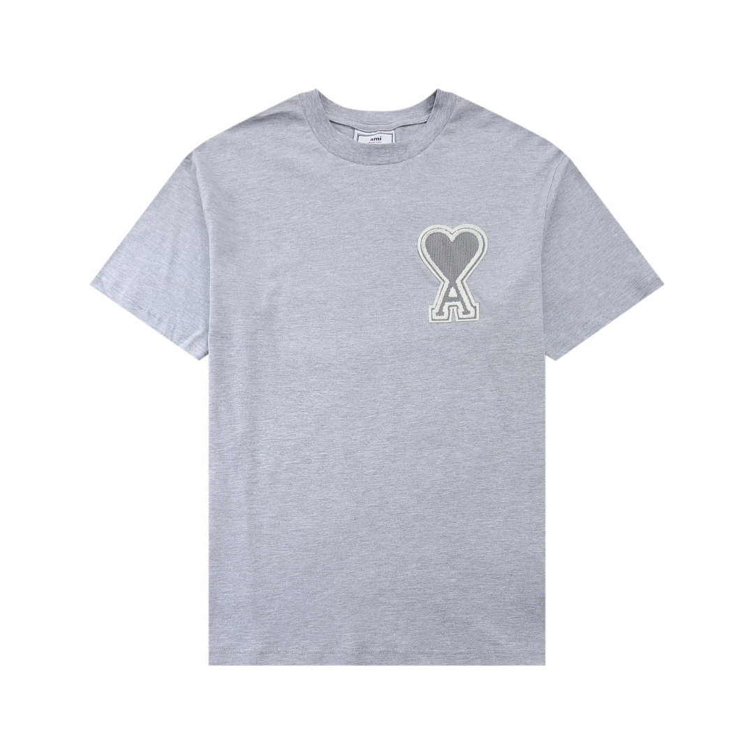 T-shirt Ami Paris Gris Coeur Gris
