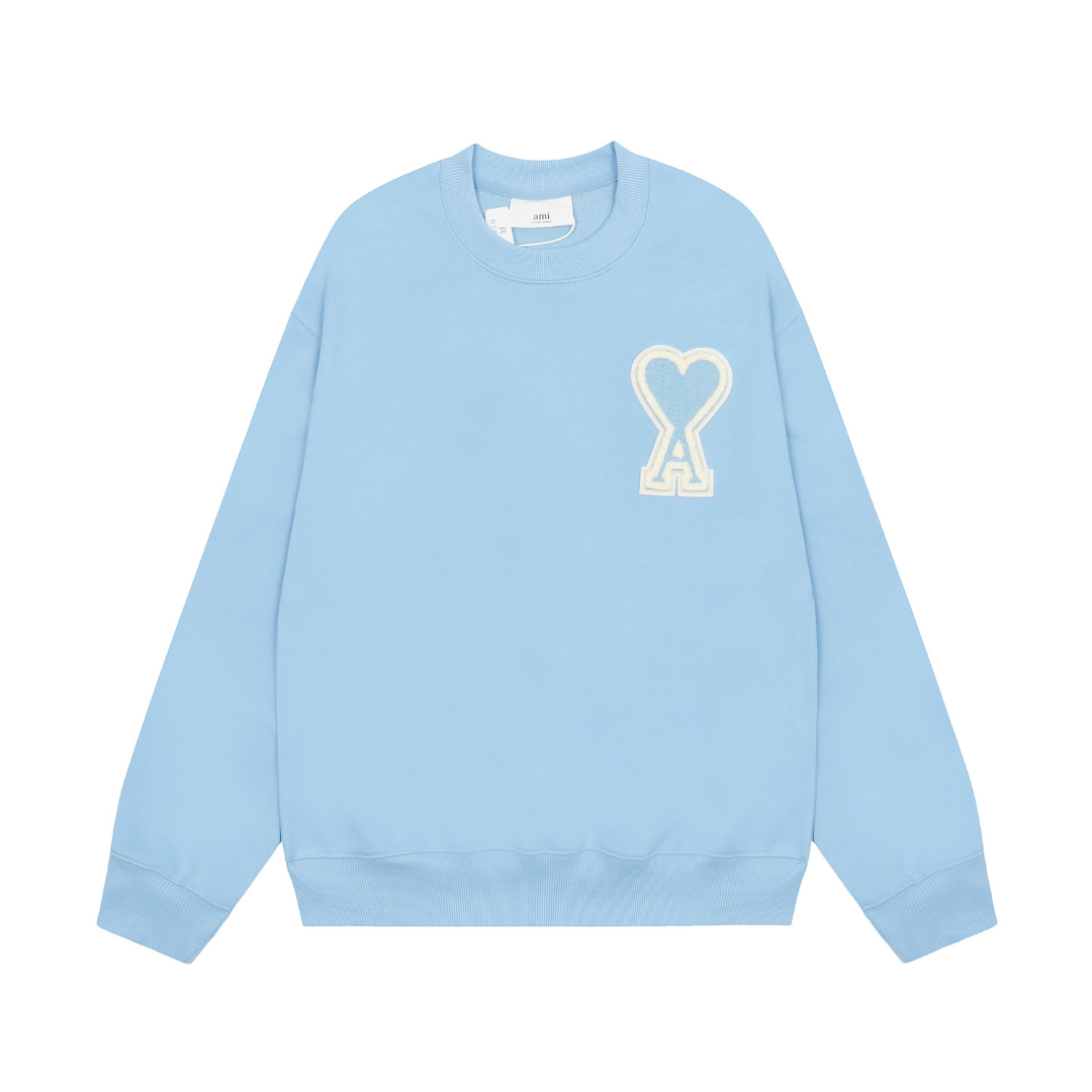 Pull Ami Paris Bleu Coeur Bleu