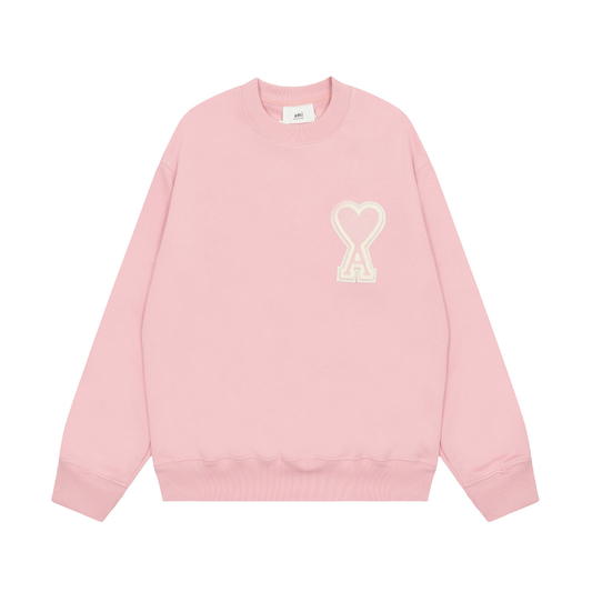 Ami Paris – Rosa Pullover mit Herzmotiv