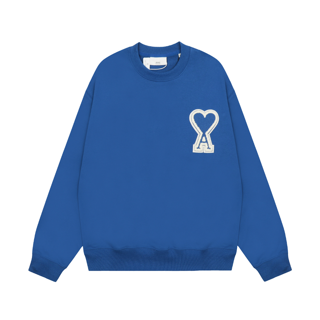 Pull Ami Paris Bleu Coeur Bleu