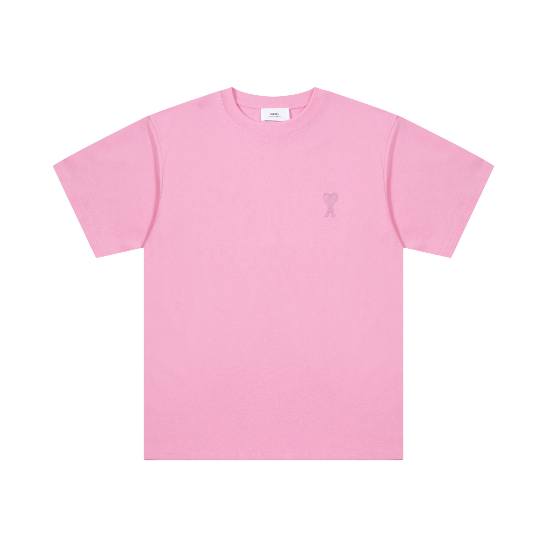 Ami Paris – T-Shirt „Rosa Herz“ in Rosa