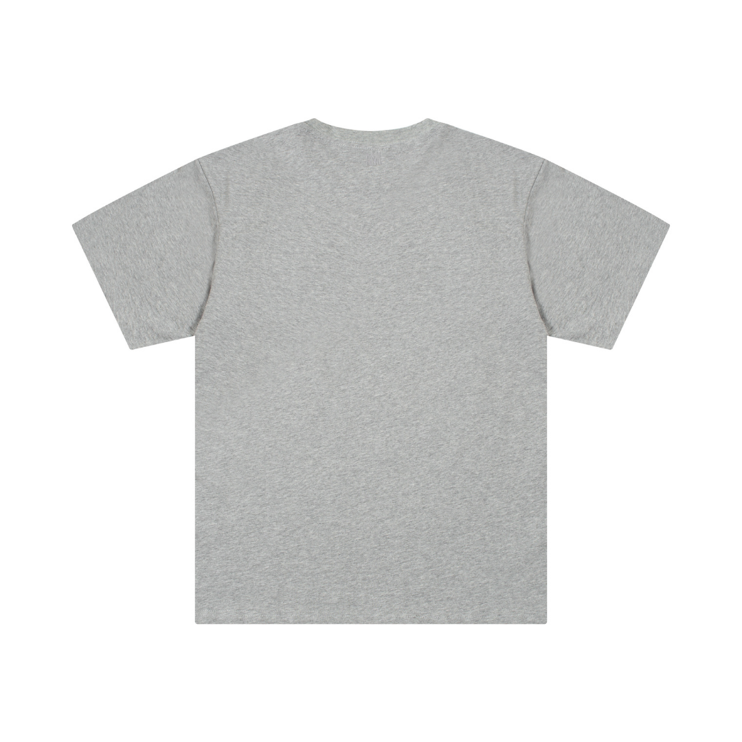 Ami Paris – T-Shirt mit rotem Herz in Grau