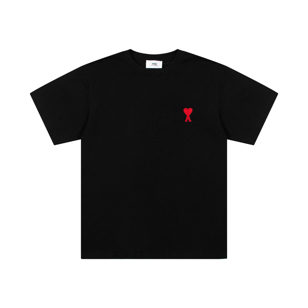 Little Paris – T-Shirt „Ami“ in Schwarz und Rot mit Herzmotiv