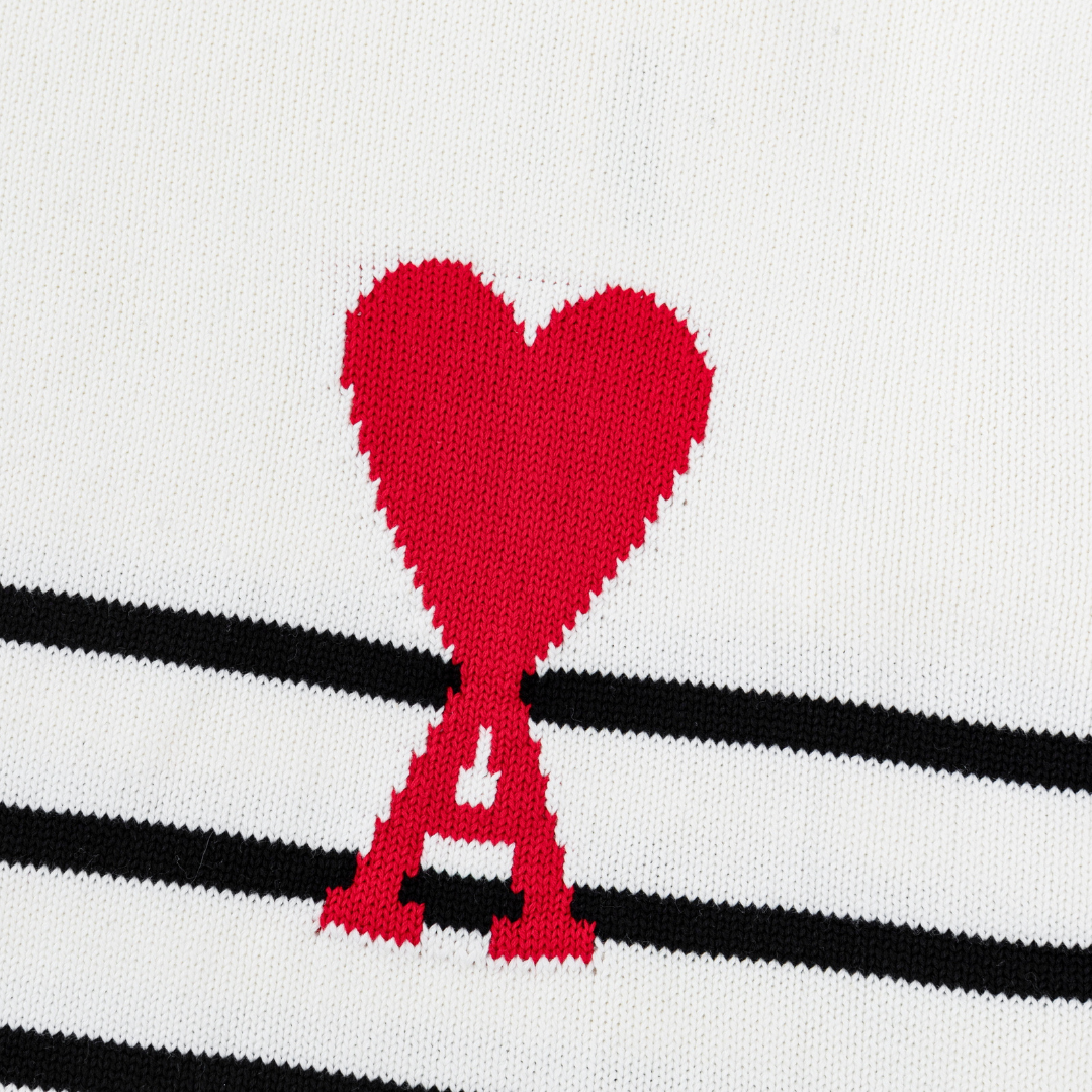Ami Paris – Weißer Matrosenpullover