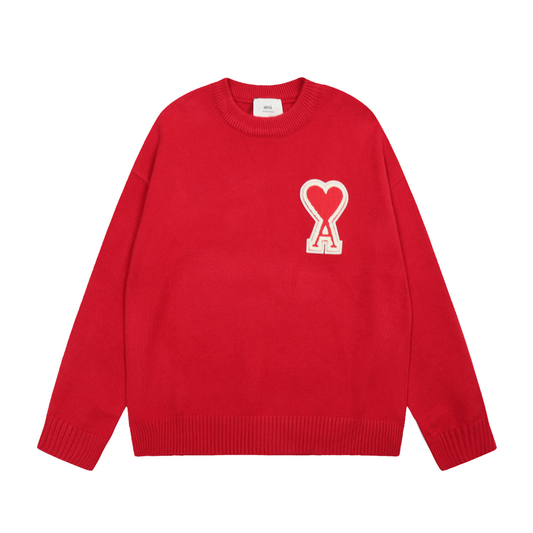 Ami Paris Roter Pullover mit Herz