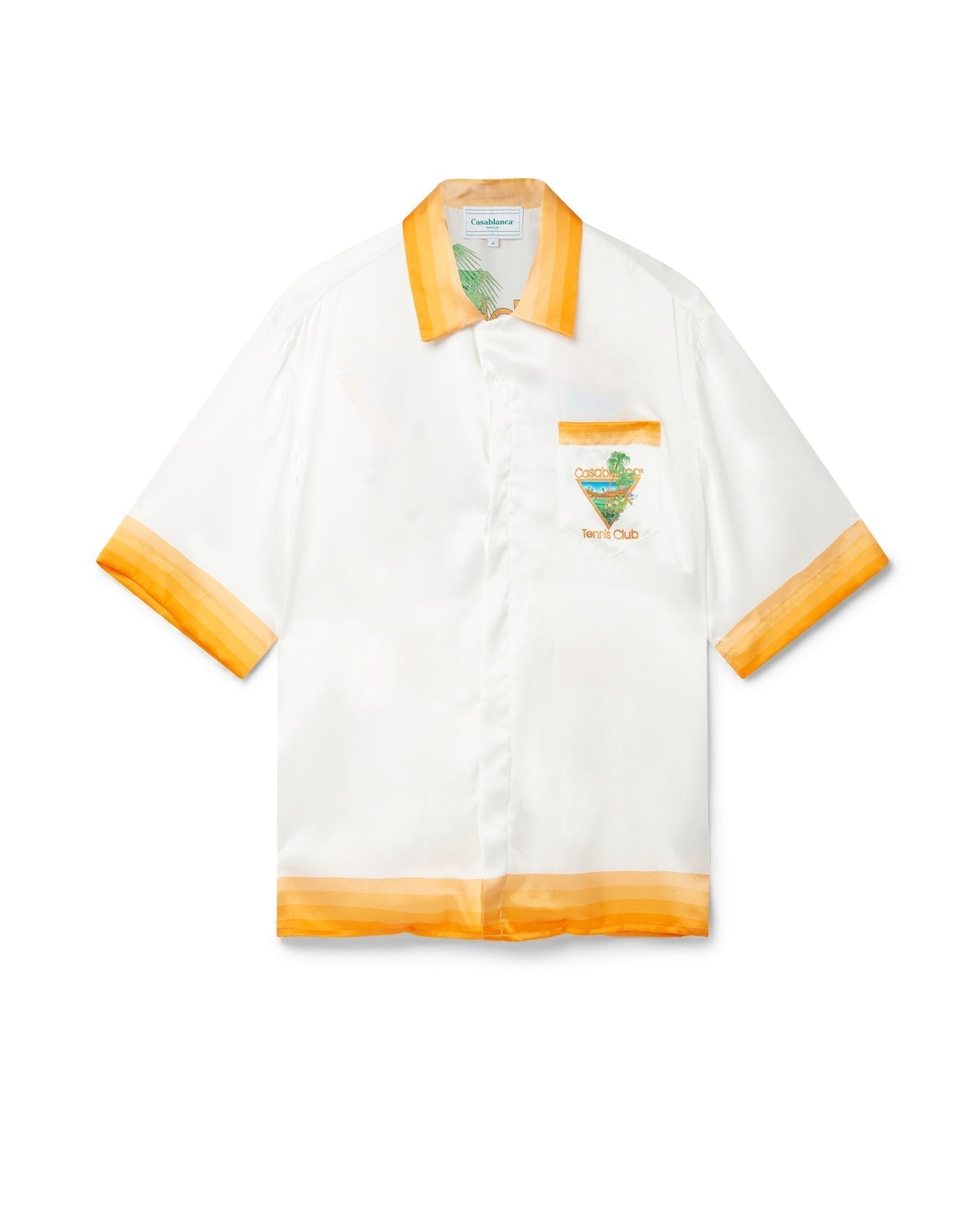 Orangefarbenes Seidenhemd „Palm Springs Icon“