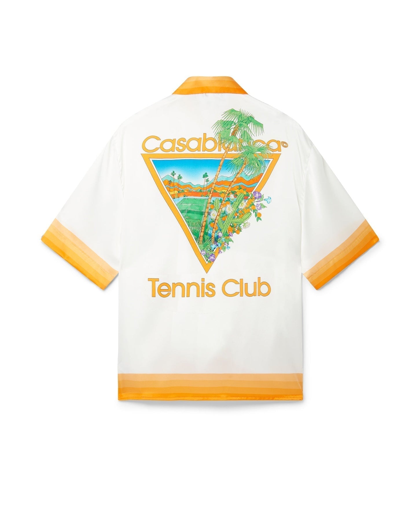 Orangefarbenes Seidenhemd „Palm Springs Icon“