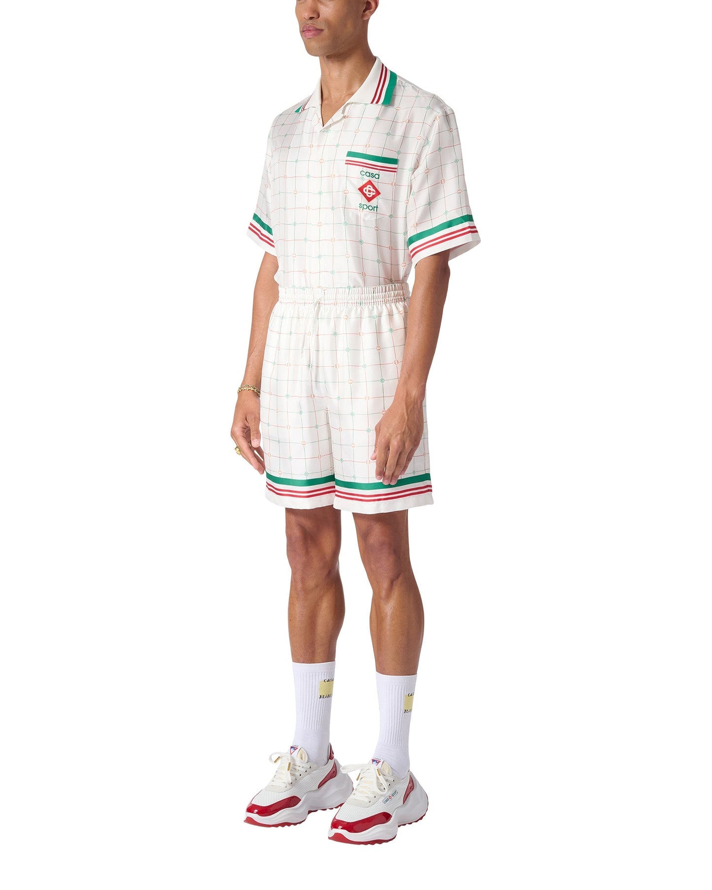 Tennis Club Check Silk Shorts
