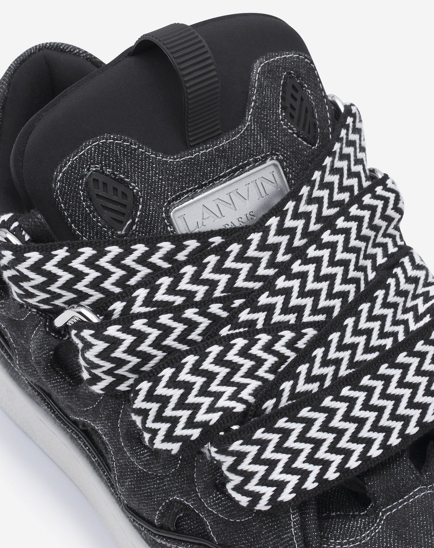 Schwarze Jeans-Sneakers von Lanvin