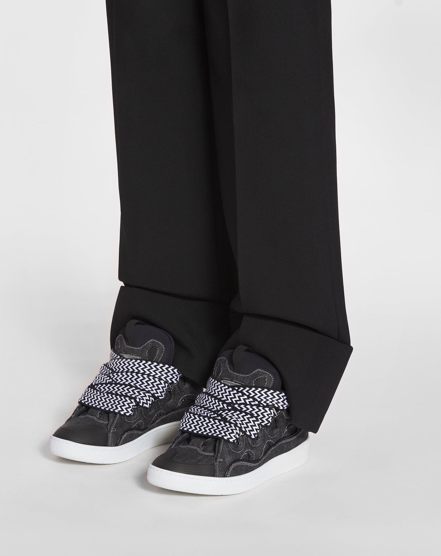 Schwarze Jeans-Sneakers von Lanvin