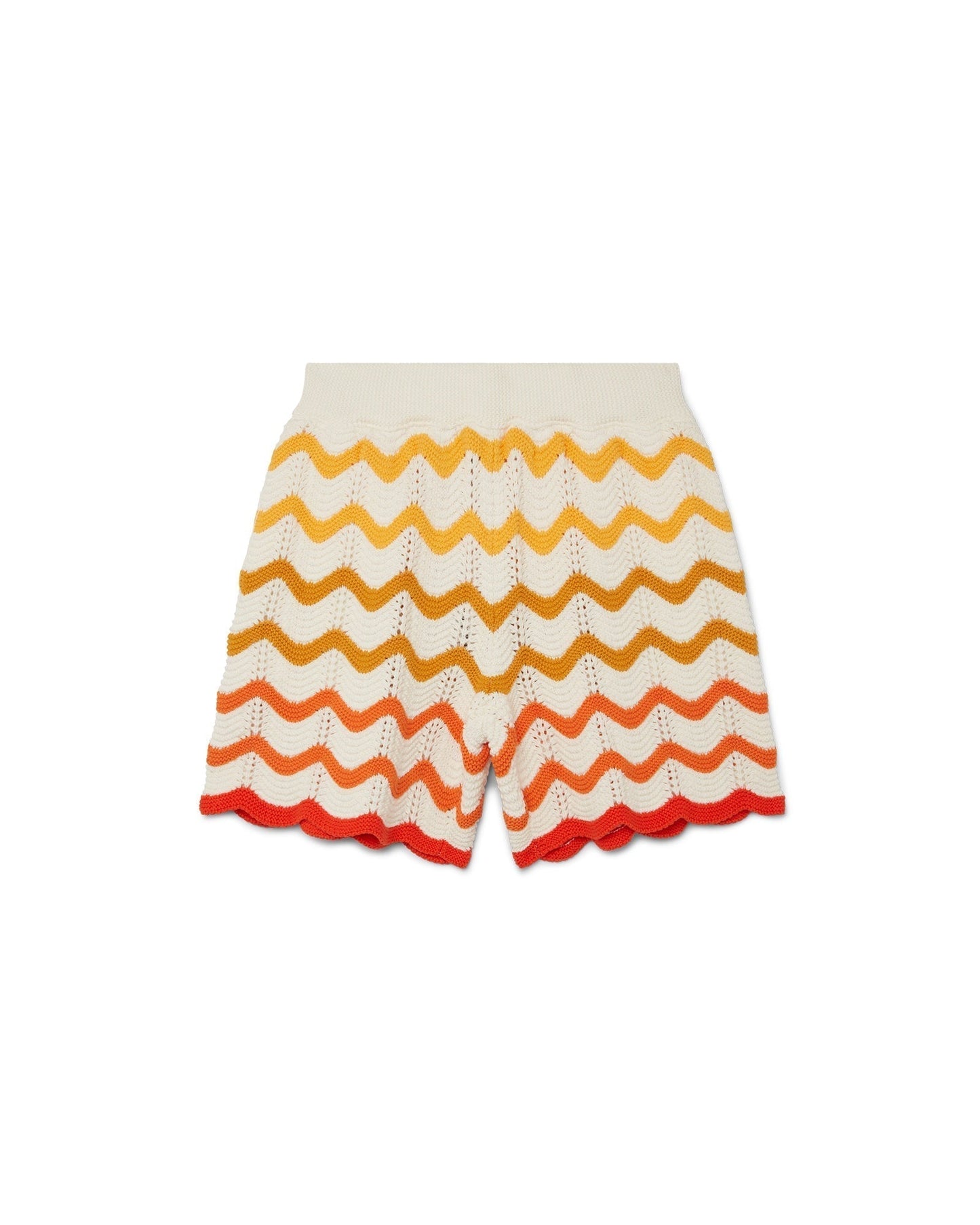 Orangefarbene Häkelshorts mit Farbverlauf