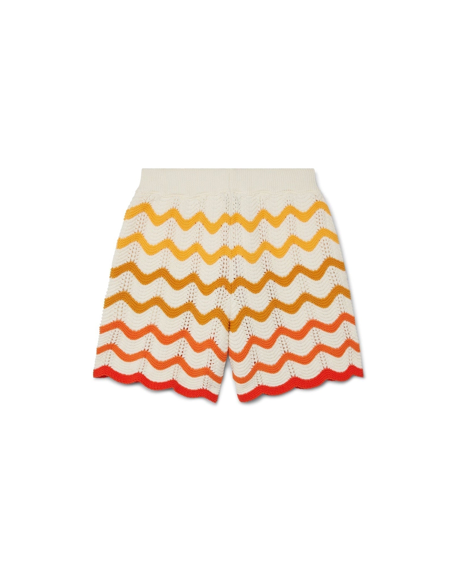 Orangefarbene Häkelshorts mit Farbverlauf