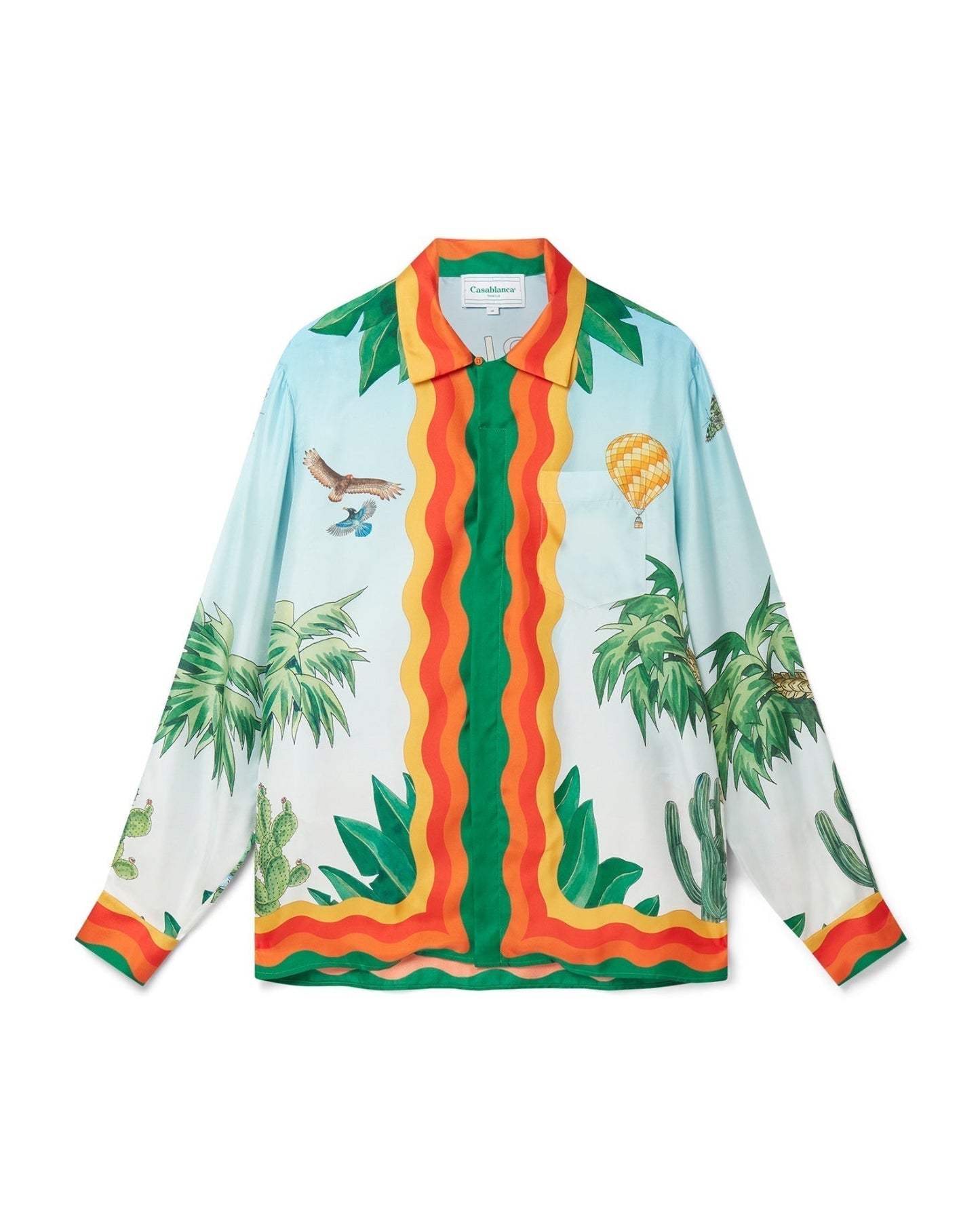 Palm Springs Tennis Club Cuban Collar Silk Shirt