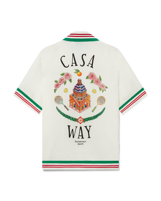 Casa Way Knitted Collar Silk Shirt
