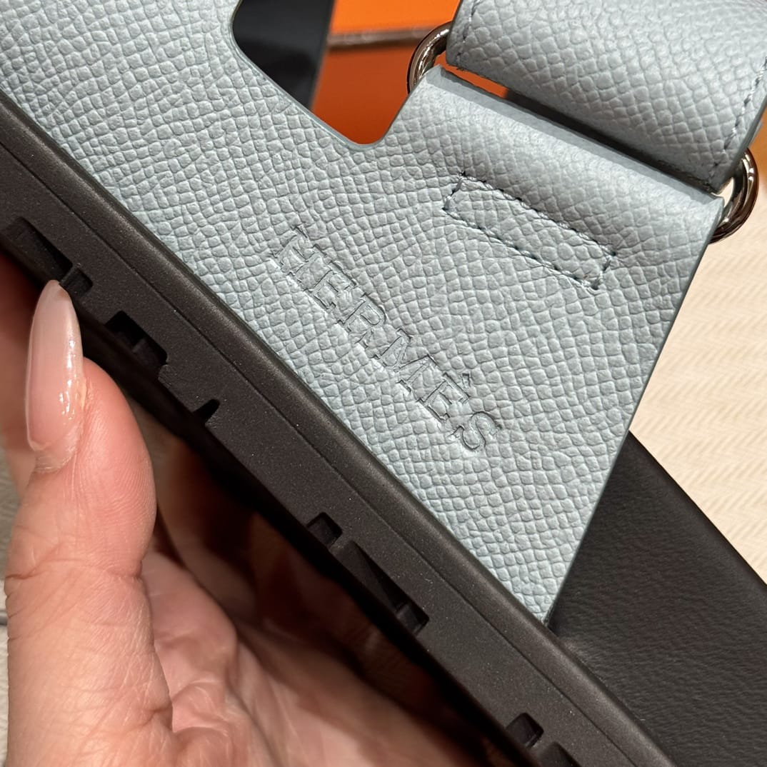 Sandales Chypre Hermès Bleu ciel