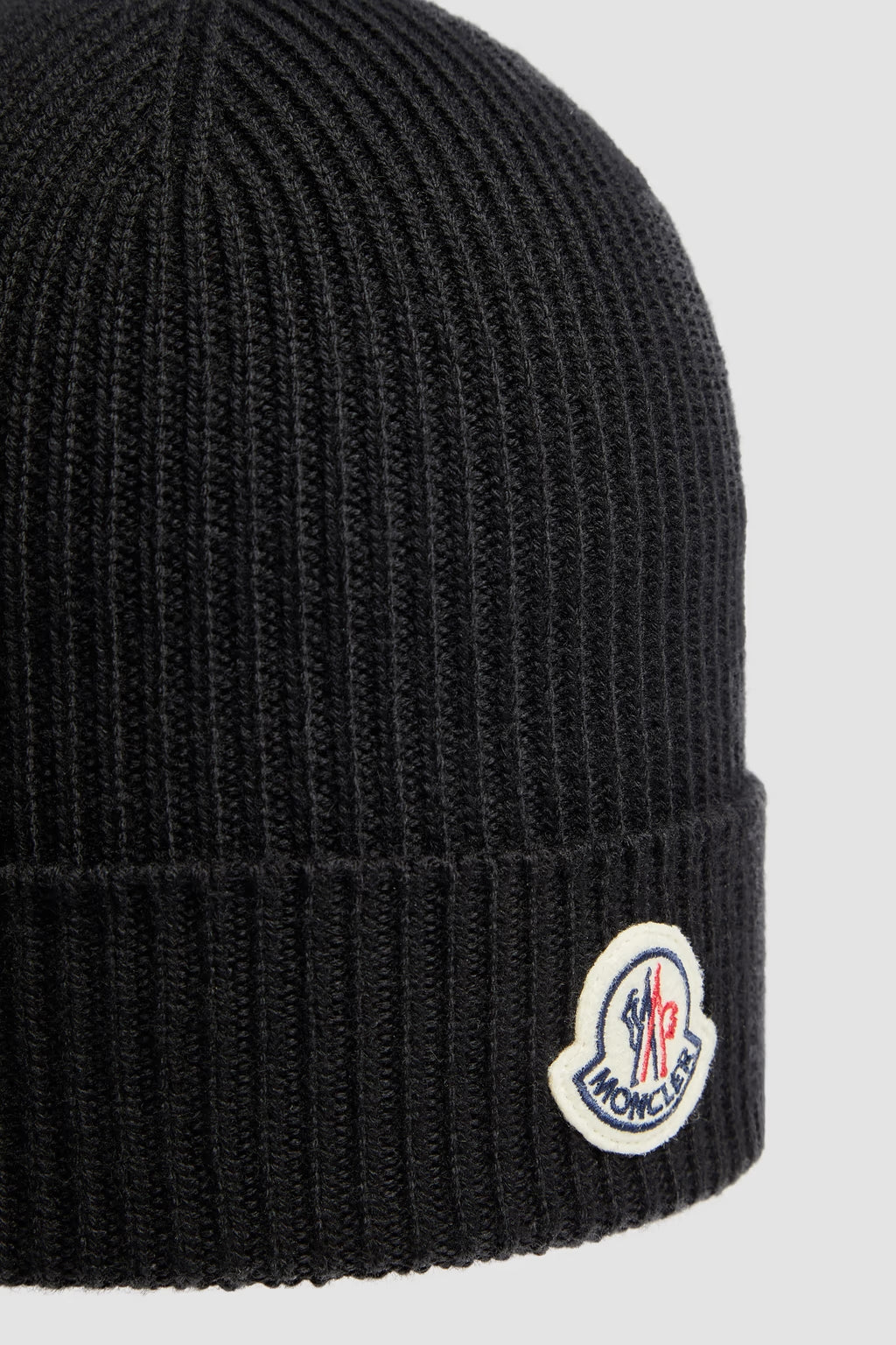 Bonnet Moncler en laine fine Noir