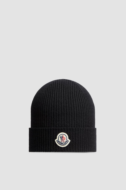 Moncler Feine Wollmütze Schwarz