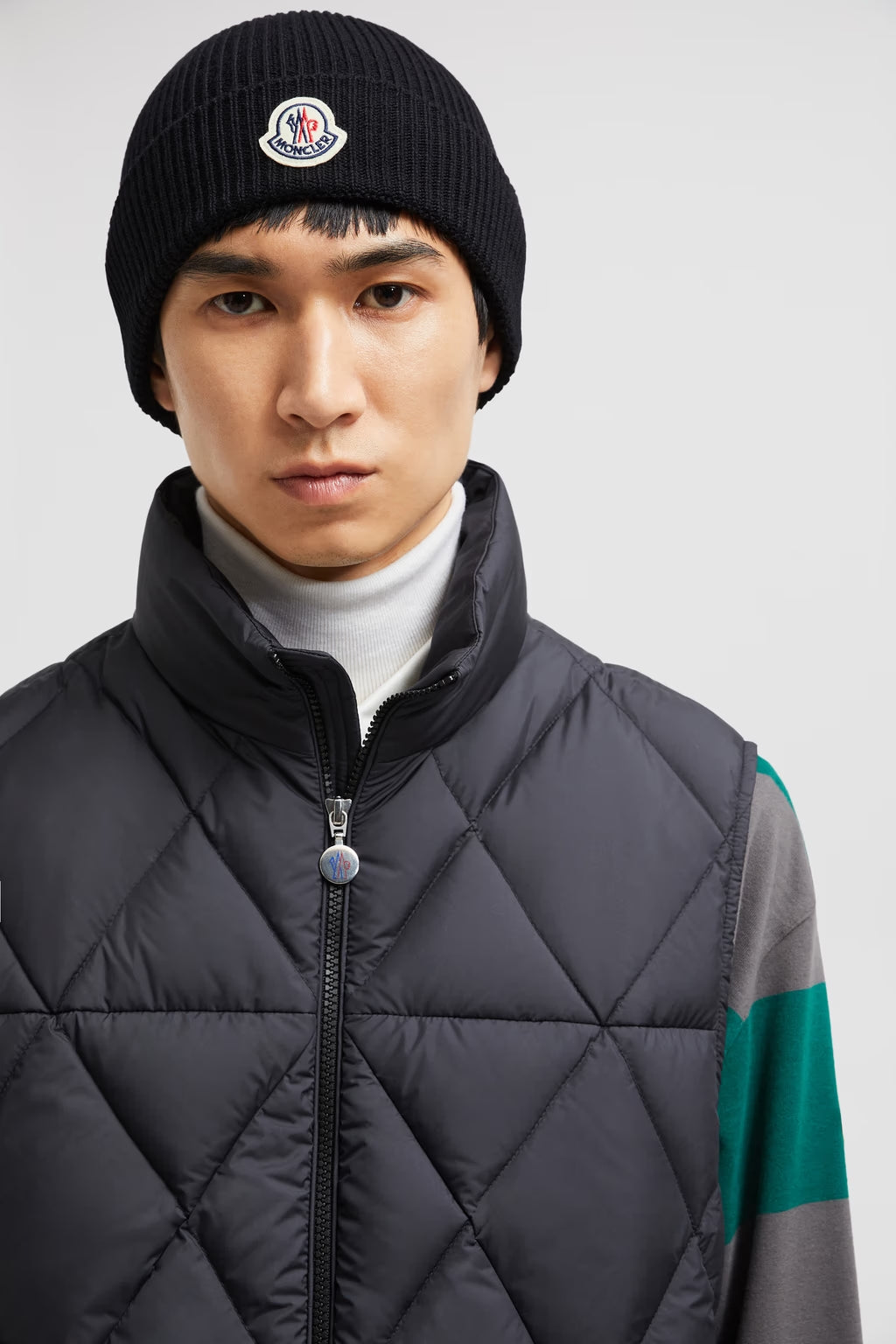Bonnet Moncler en laine fine Noir