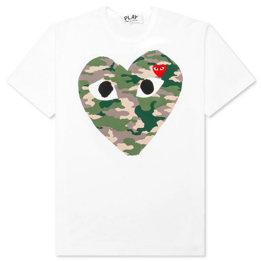 CDG Weißes Camouflage-T-Shirt