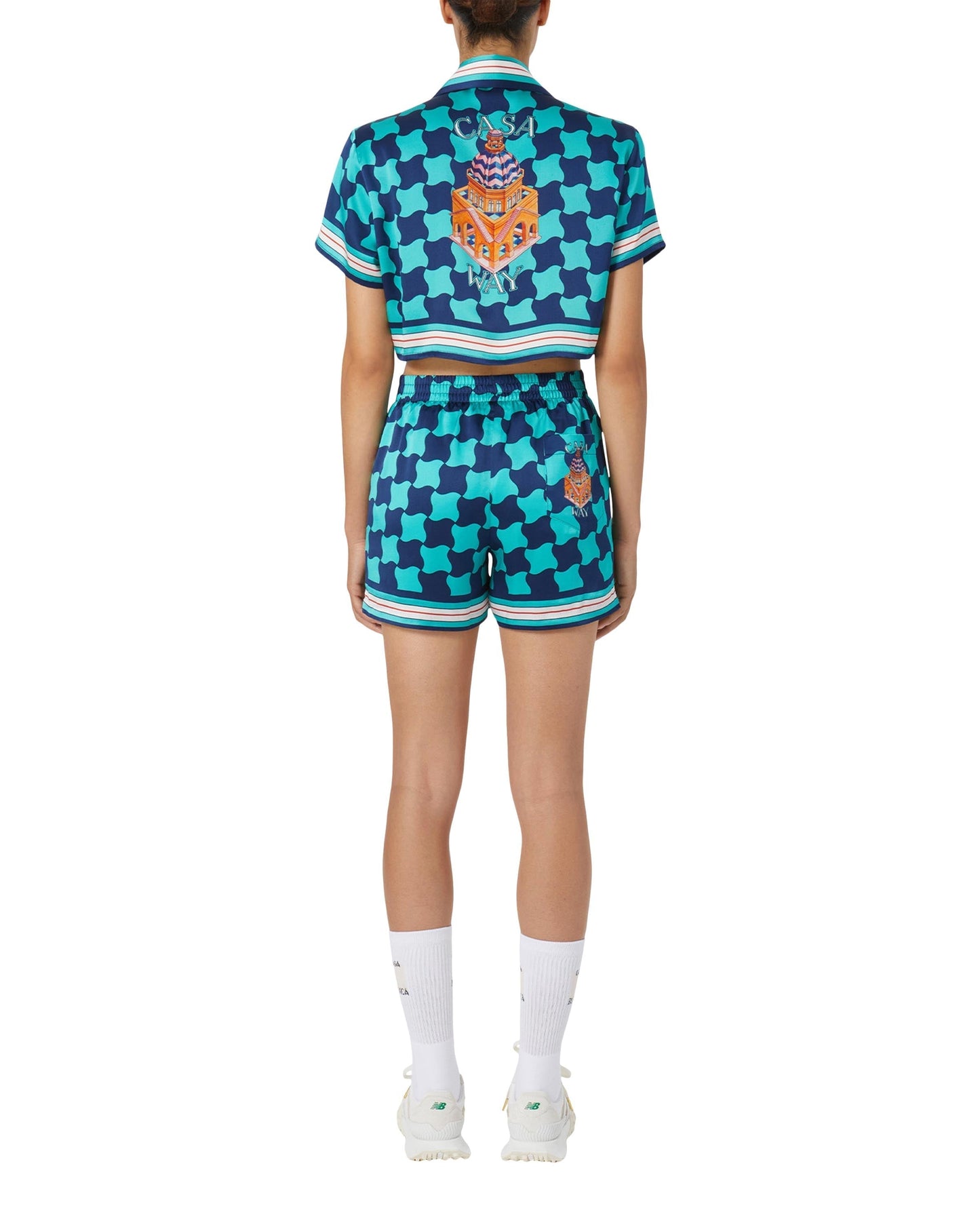 Pool Tile Silk Shorts