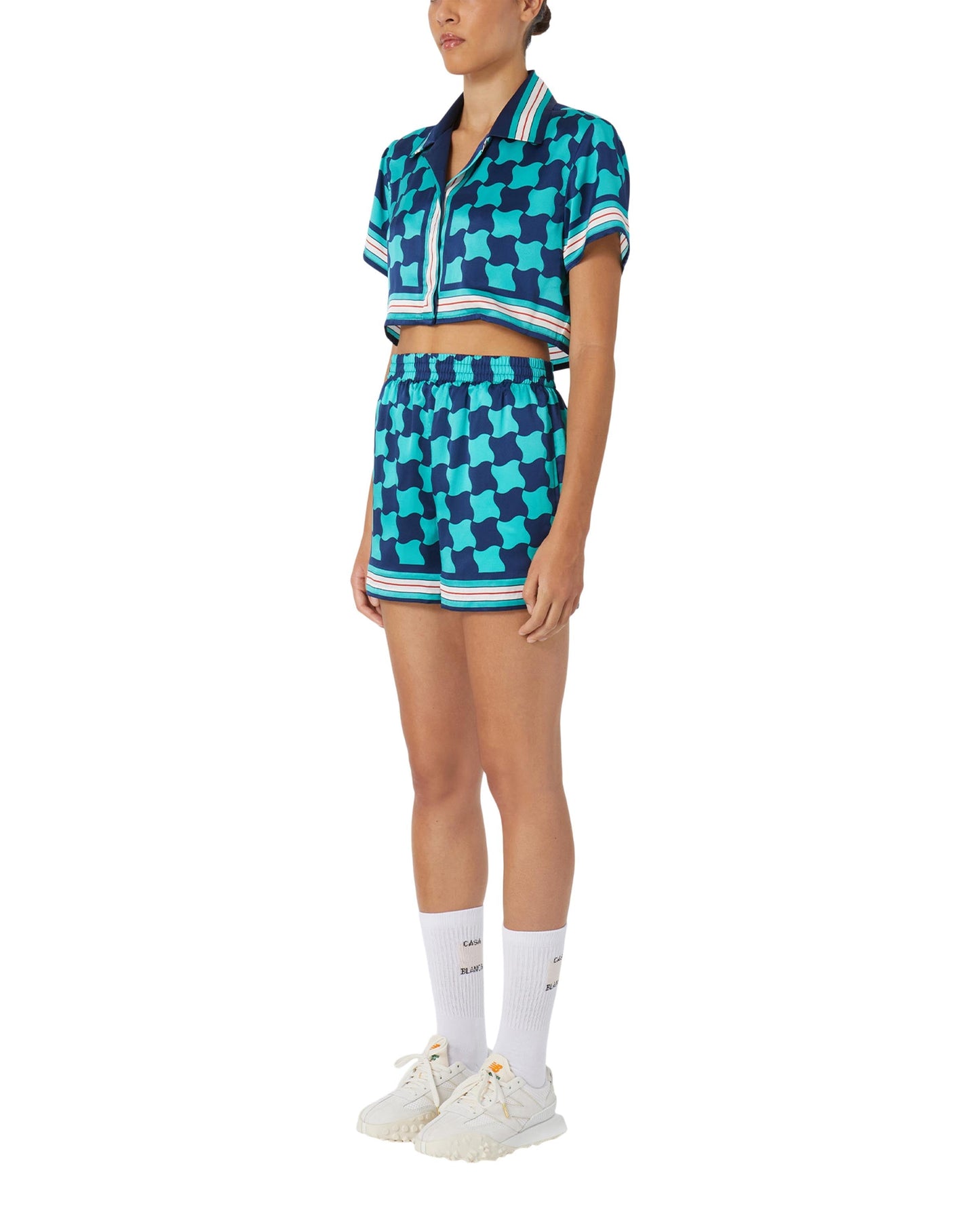 Pool Tile Silk Shorts