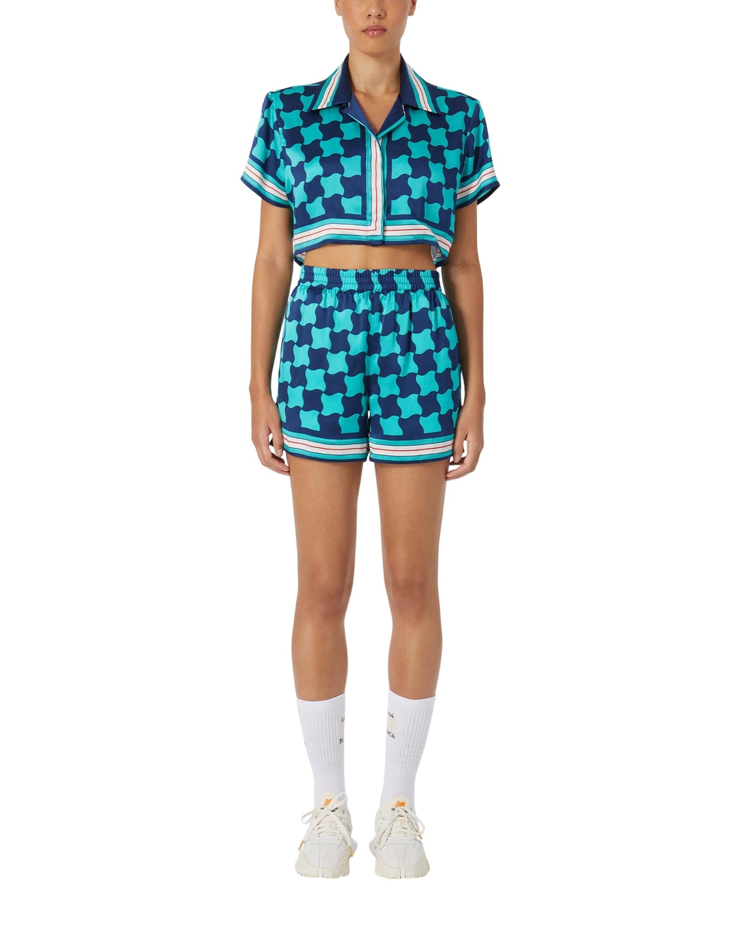 Pool Tile Silk Shorts