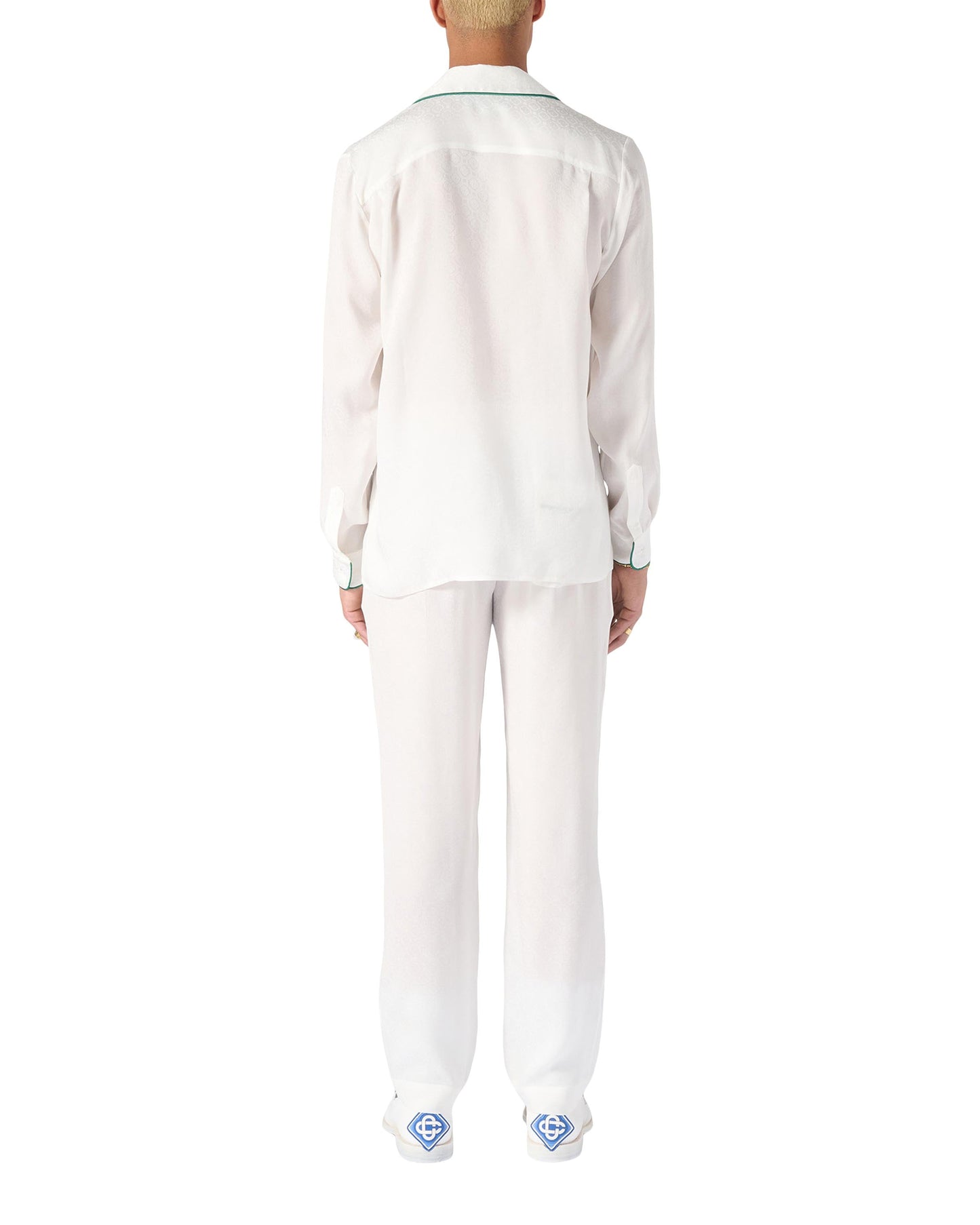 Pyjama-Seidenhemd mit Monogramm
