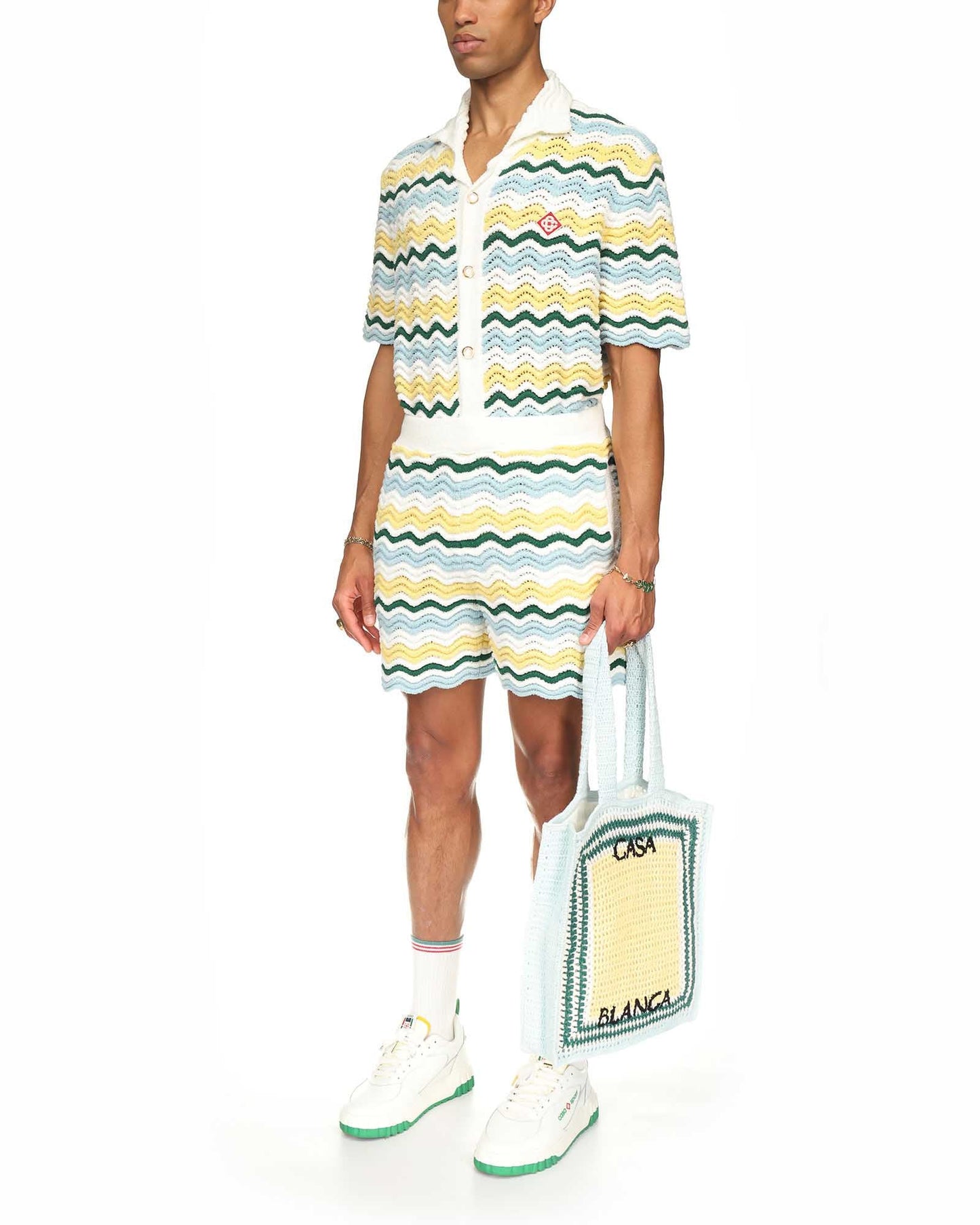Gewellte Bouclé-Shorts
