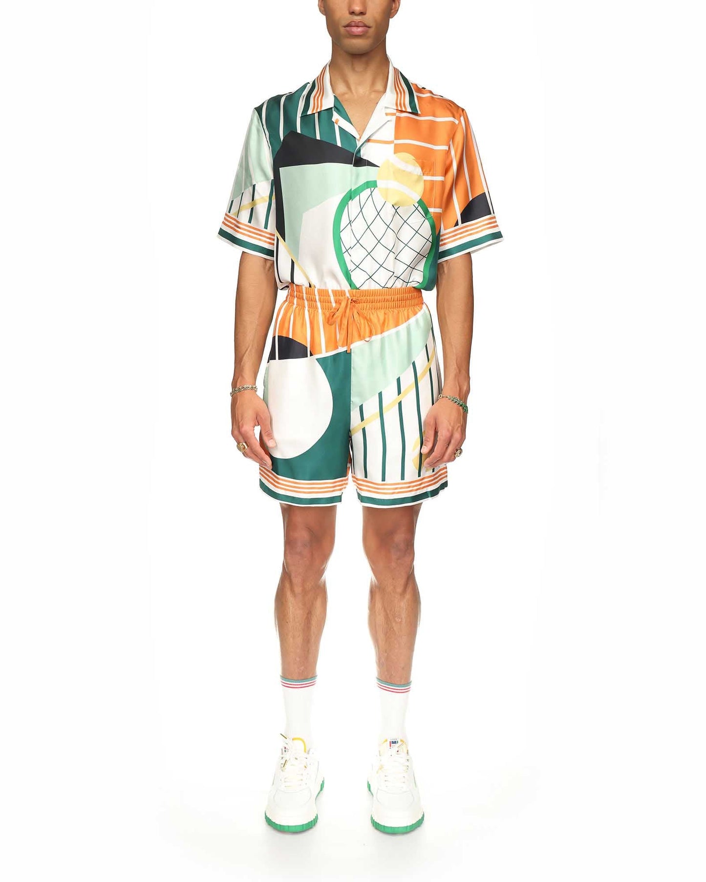 Kurze Shorts aus abstrakter Seide