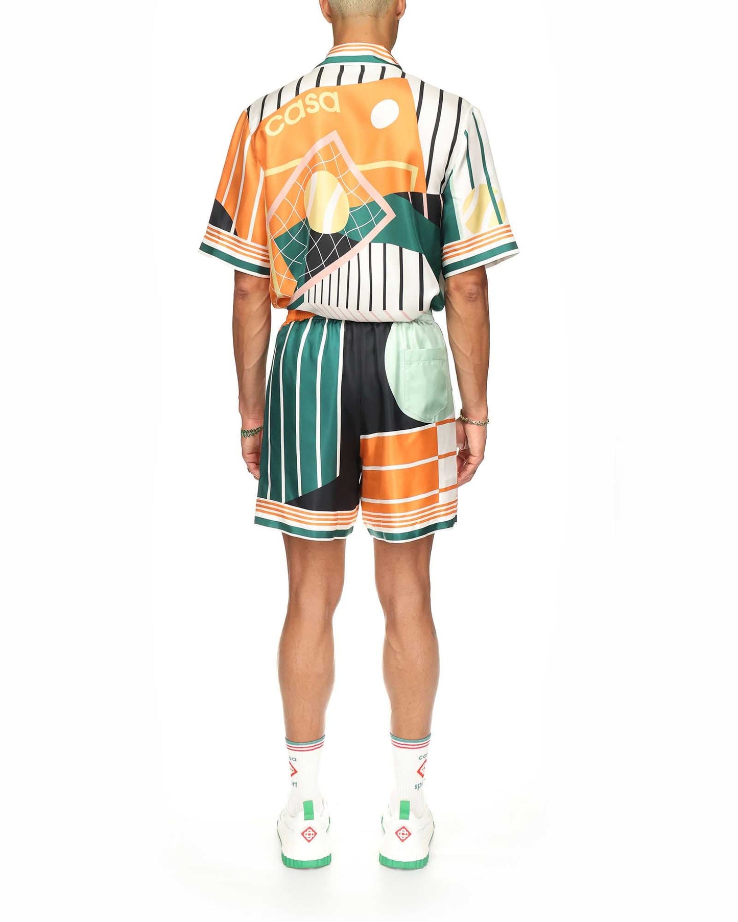 Kurze Shorts aus abstrakter Seide