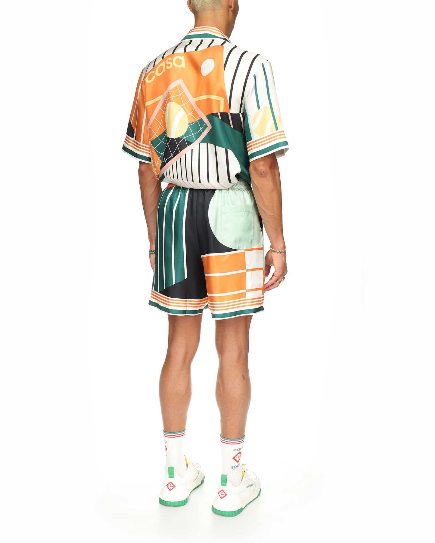 Kurze Shorts aus abstrakter Seide
