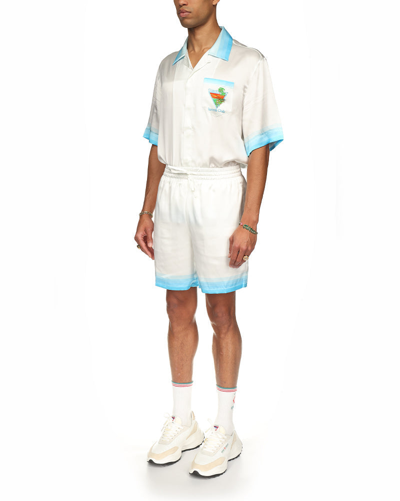 Palm Springs Icon – Blaue Seidenshorts