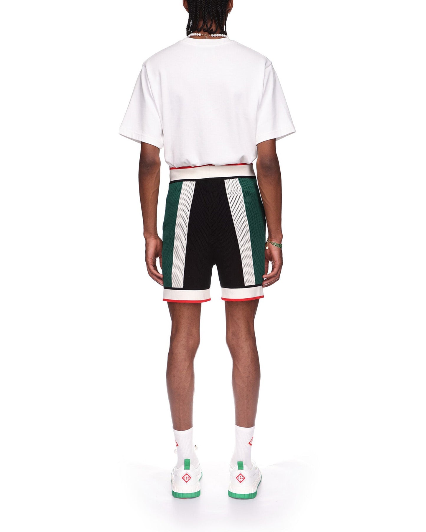 Striped Mesh Shorts