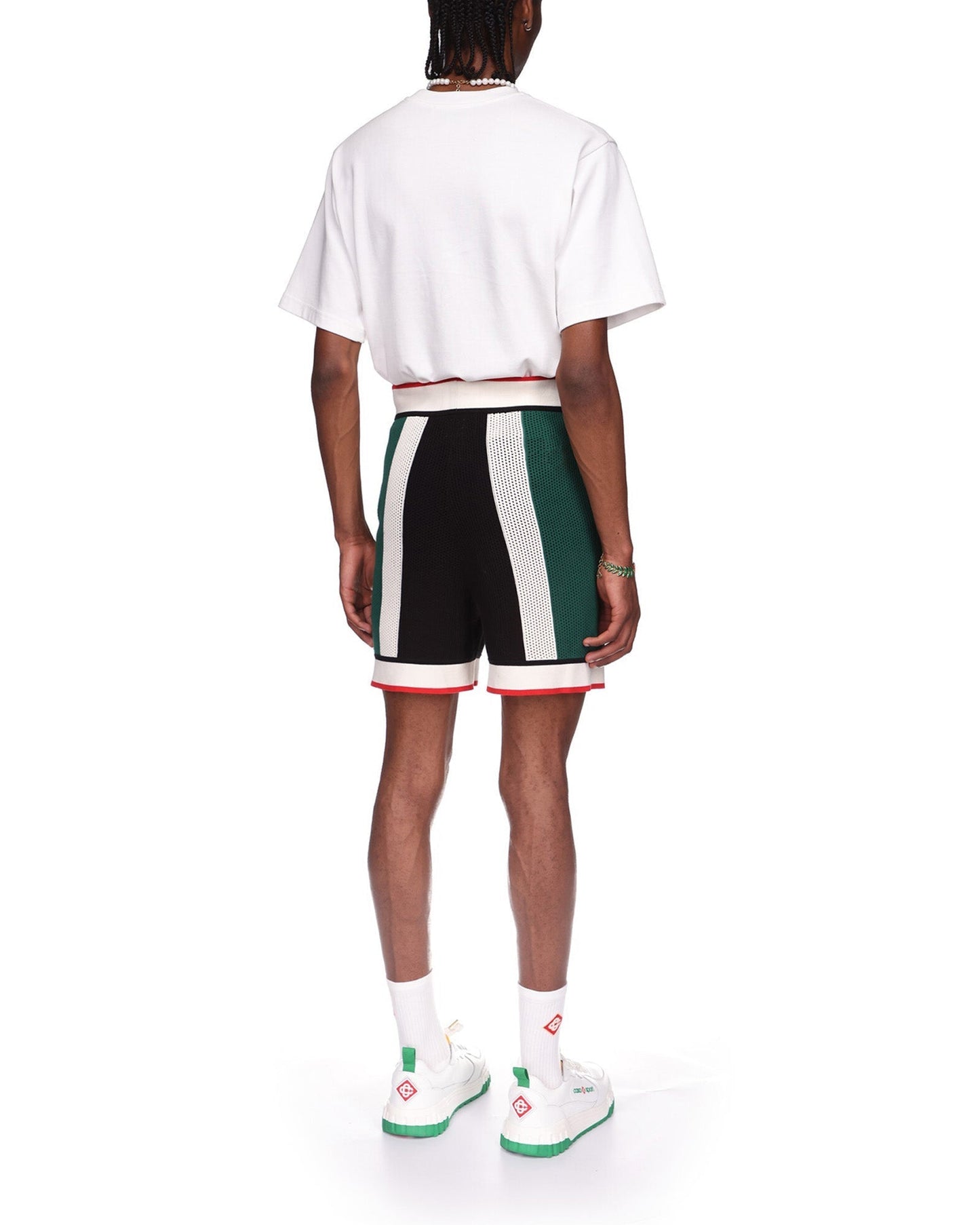 Striped Mesh Shorts
