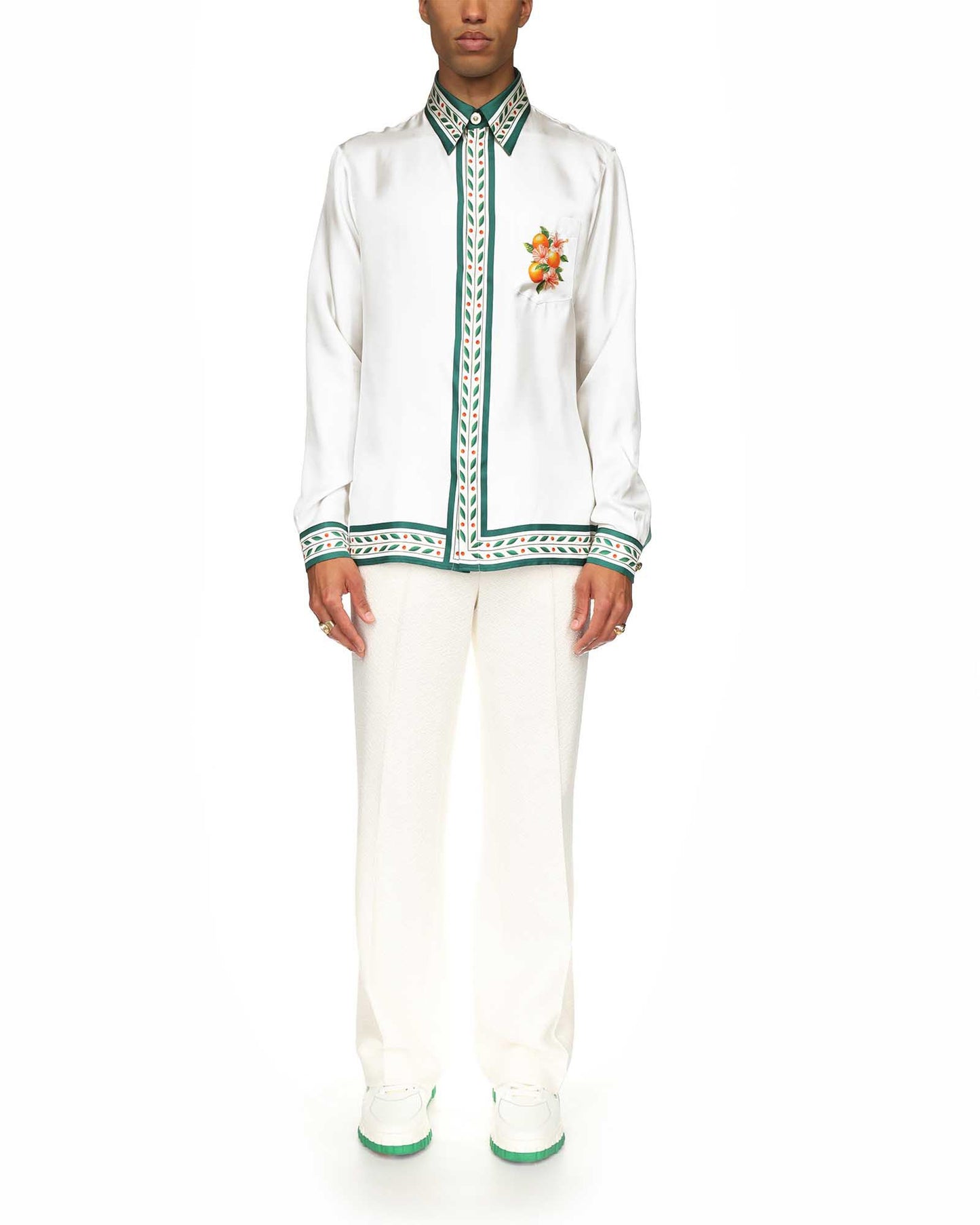Seidenhemd „Orangen in Blüte“