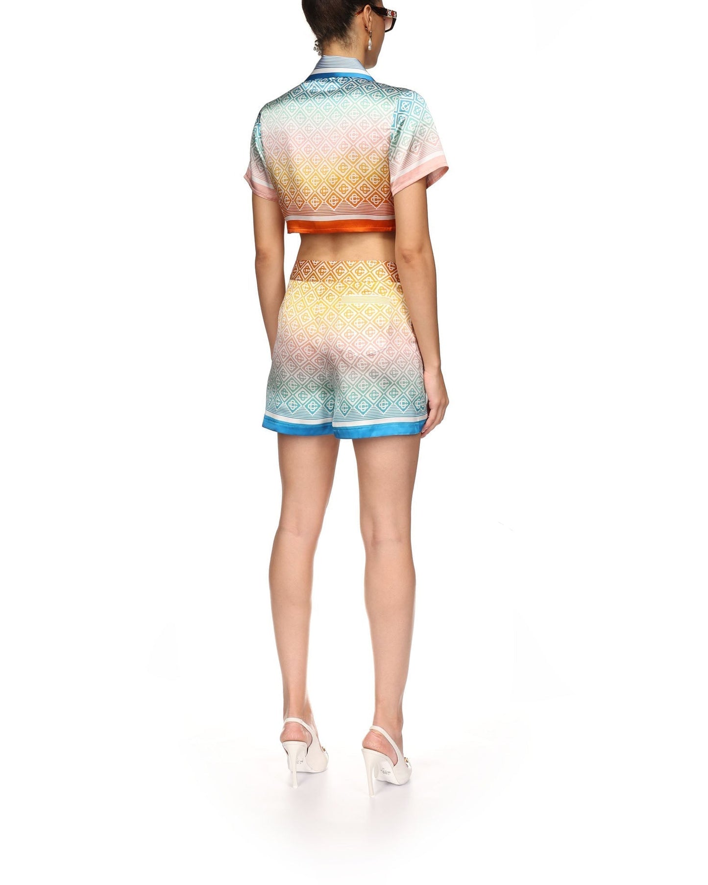 Gradient Monogram Silk Tailored Shorts