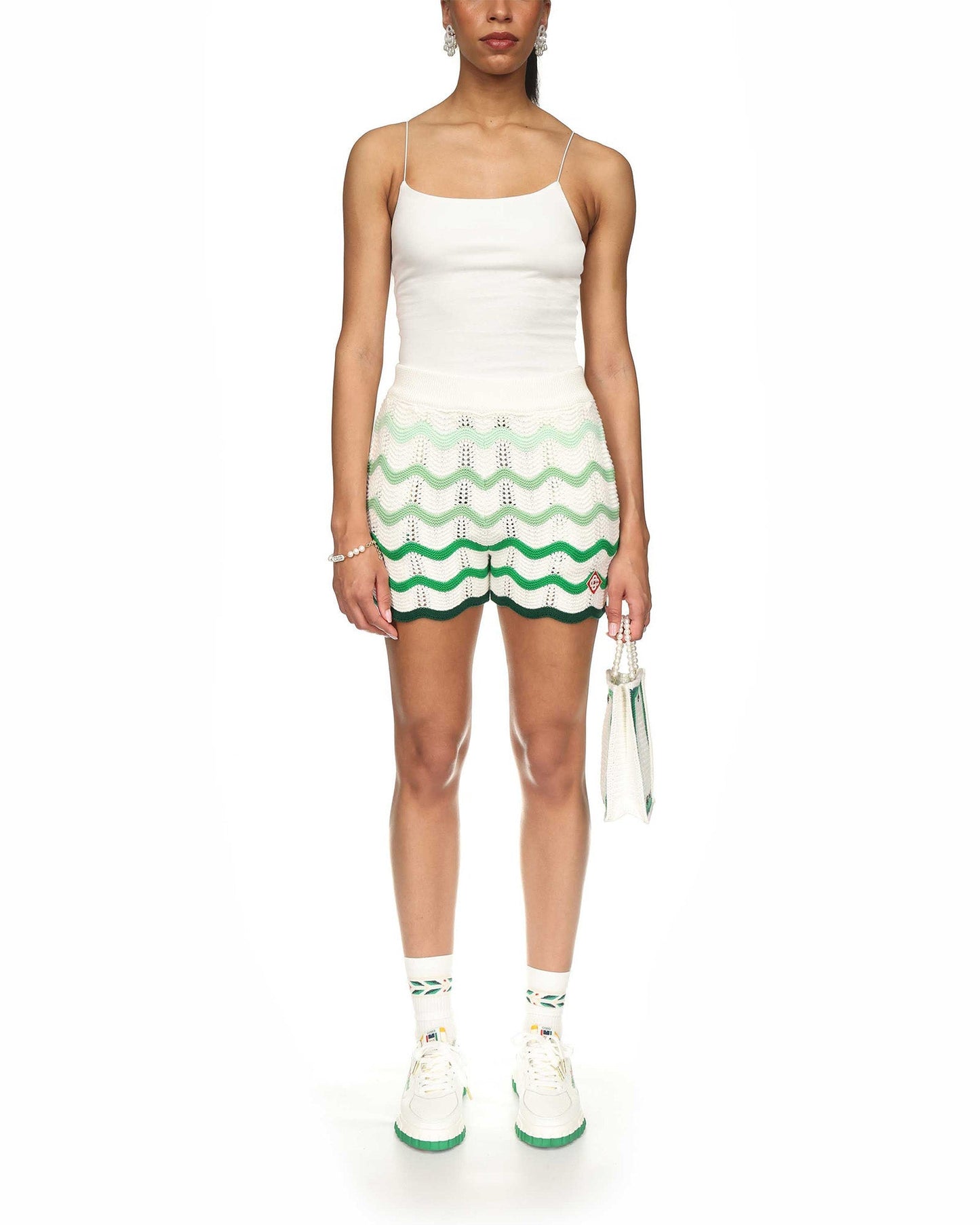 Wavy Gradient Crochet Shorts